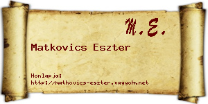 Matkovics Eszter névjegykártya