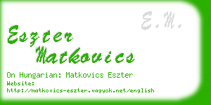 eszter matkovics business card